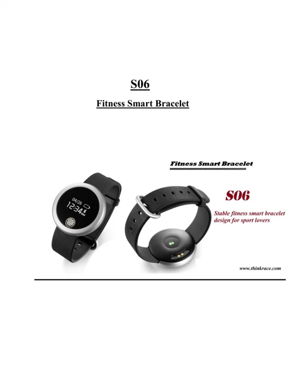 Smart Fitness Bracelet S06 - specification
