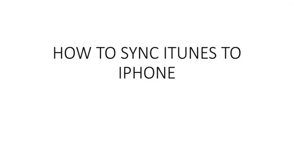 How To Itunes Sync To Iphone.