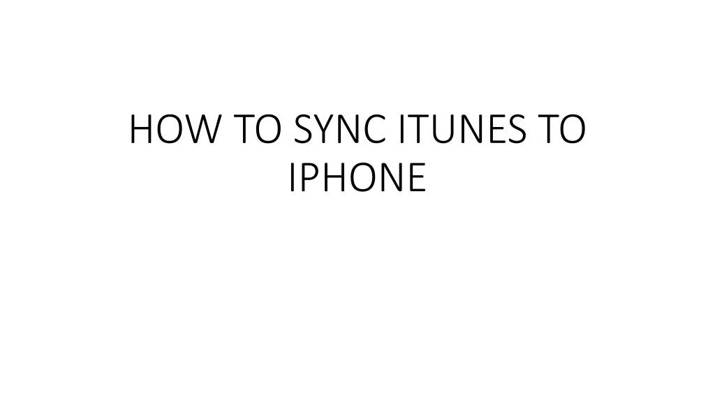 how to sync itunes to iphone