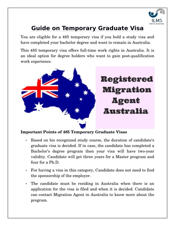Guide on Temporary Graduate Visa