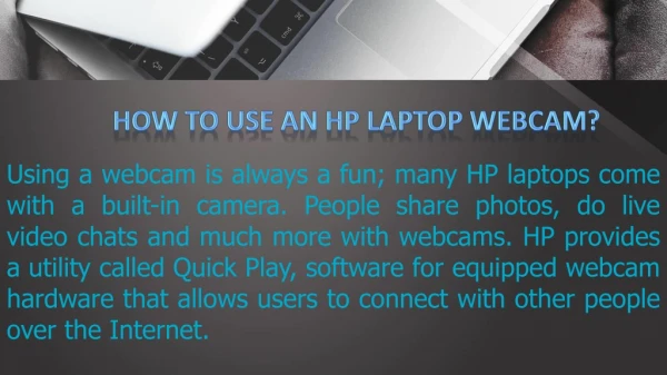 How to Use the HP Laptop Webcam