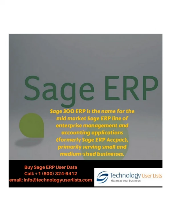 Sage ERP customer email list