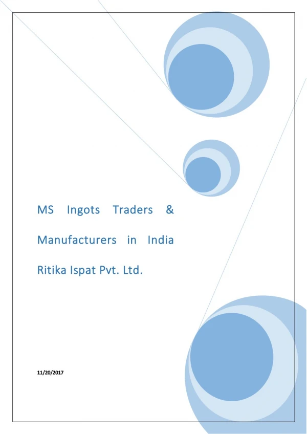 MS Ingots Traders & Manufacturers in India Ritika Ispat Pvt. Ltd.
