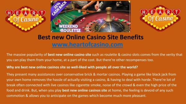 Best new Online Casino Site Benefits