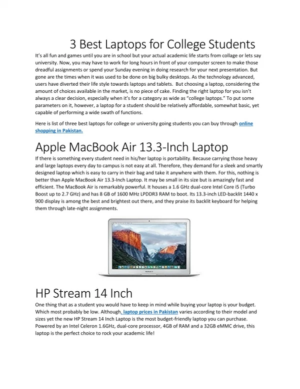 3 Best Laptops For College Students