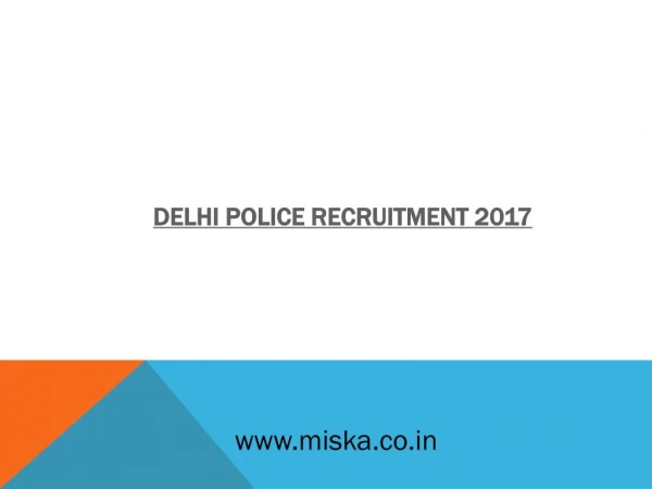 Delhi police recruitment 2017