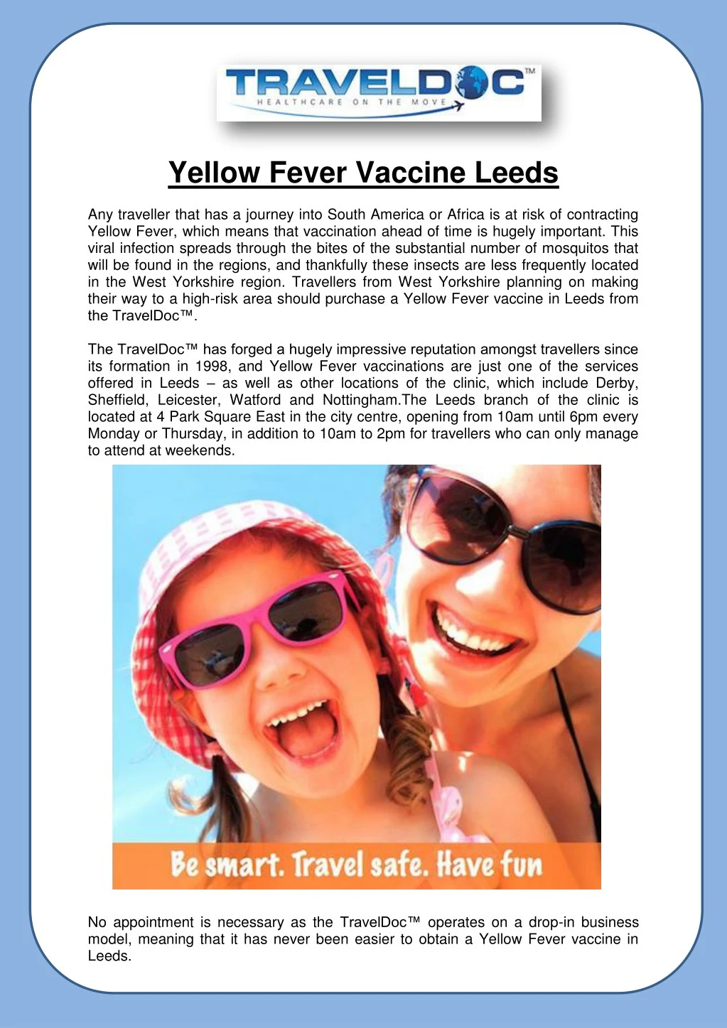 yellow fever vaccine leeds