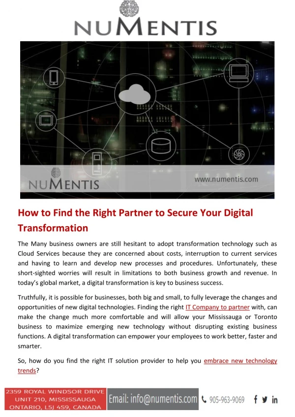 How to Find the Right Partner to Secure Your Digital Transformation