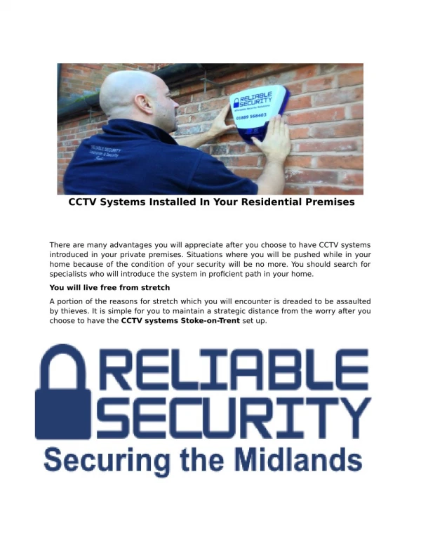 CCTV Systems Installed In Your Residential Premises