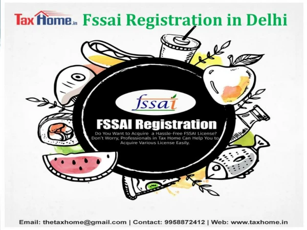 Fssai Registration in Delhi at tax Home