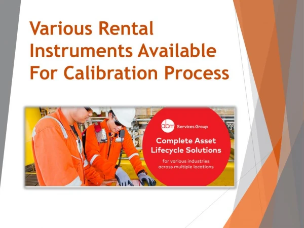 Various Rental Instruments Available For Calibration Process