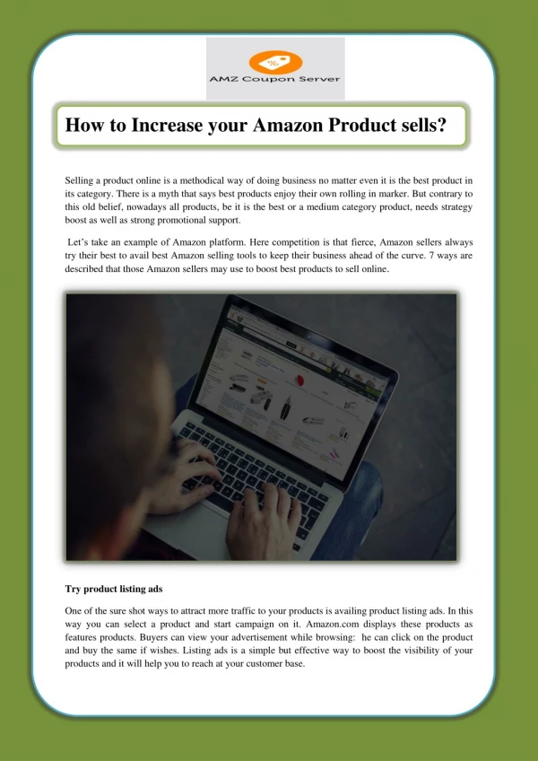 How to Increase your Amazon Product sells?