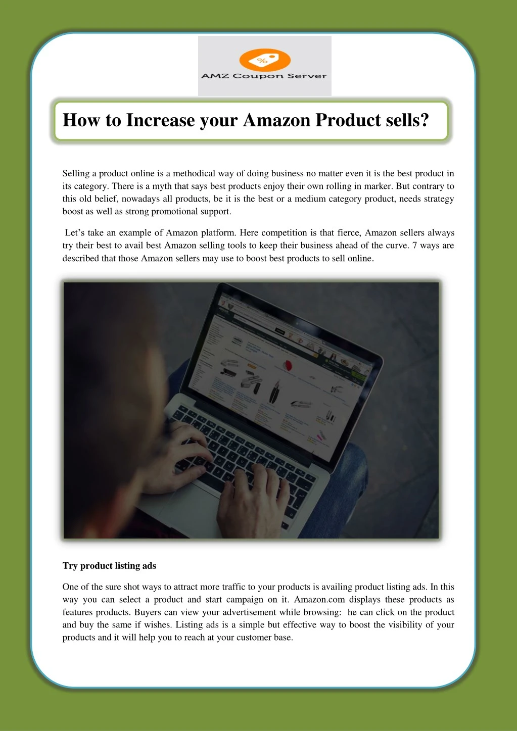 how to increase your amazon product sells