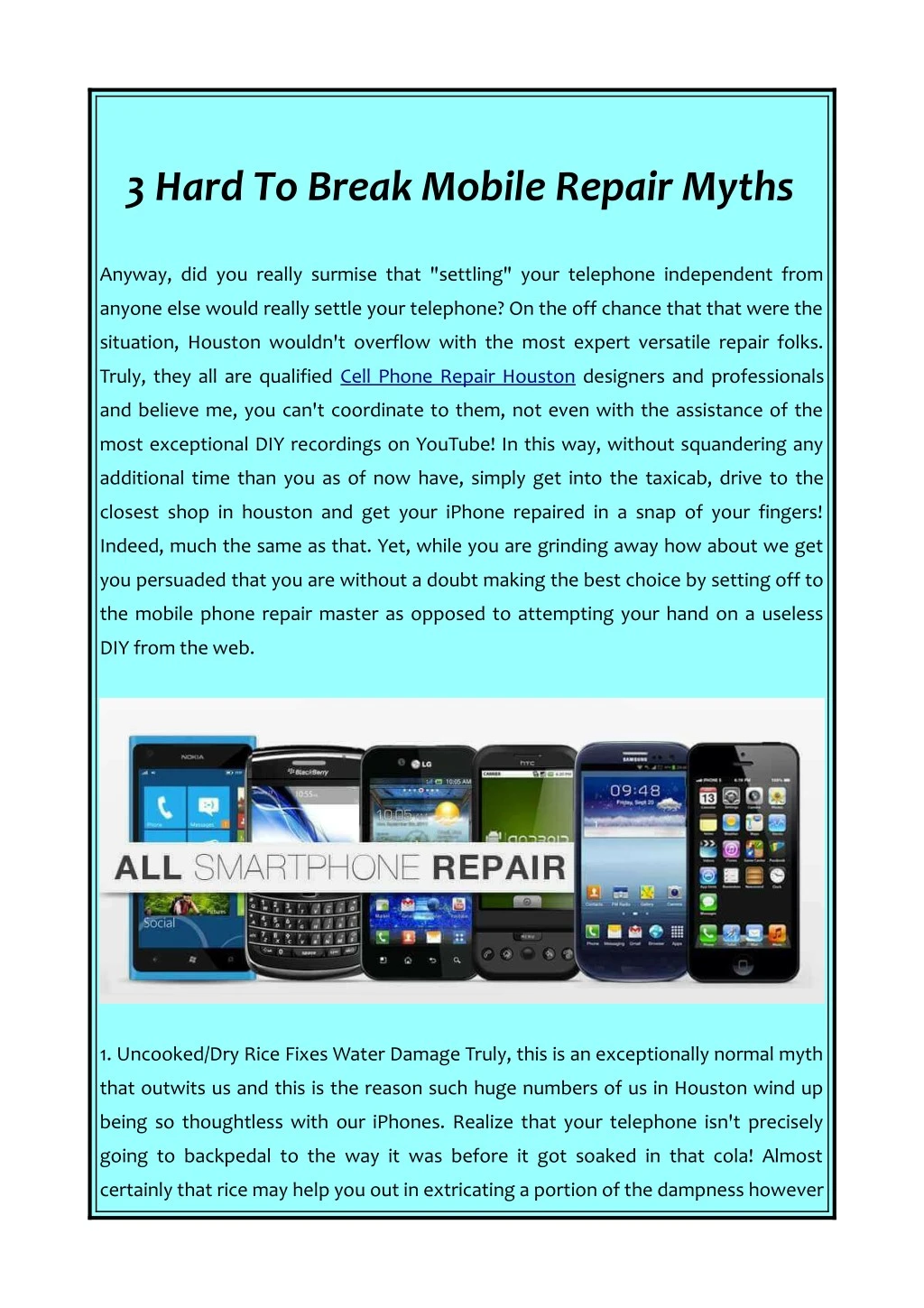 3 hard to break mobile repair myths