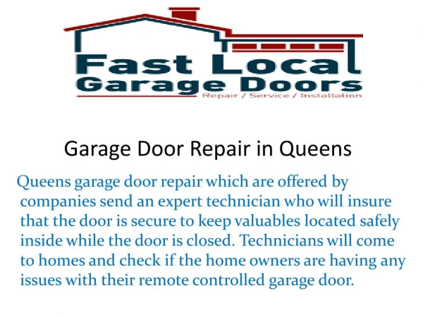 Garage Door Repair in Queens