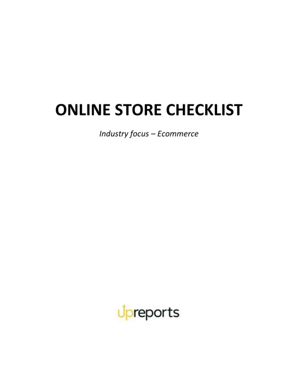 Online Store Checklist to Launch Best Ecommerce Shop