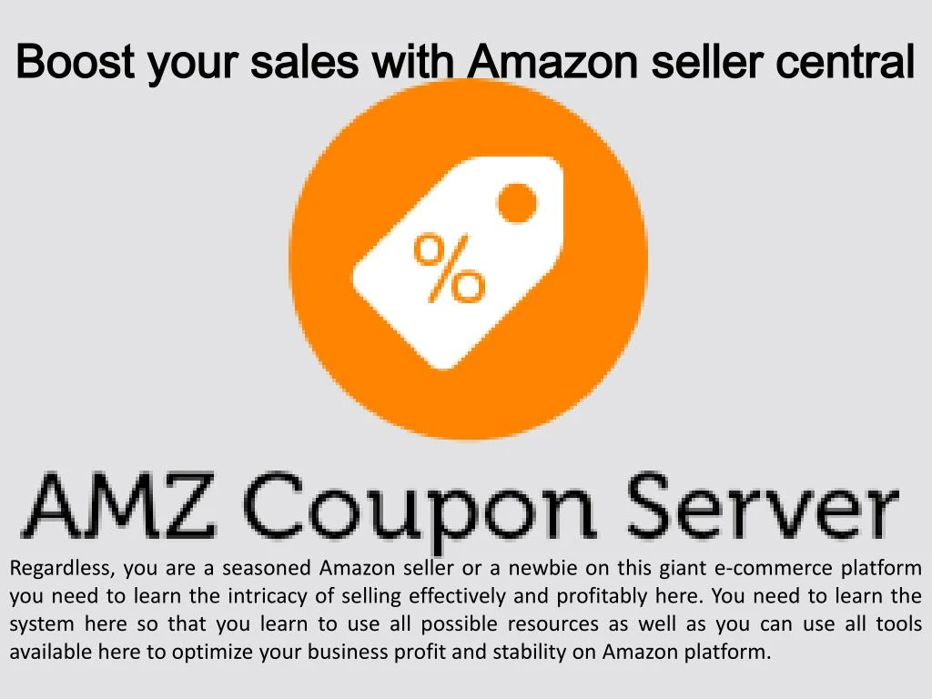 boost your sales with amazon seller central