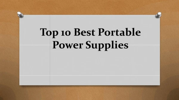 Top 10 best portable power supplies