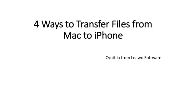 how to transfer files from mac to iphone