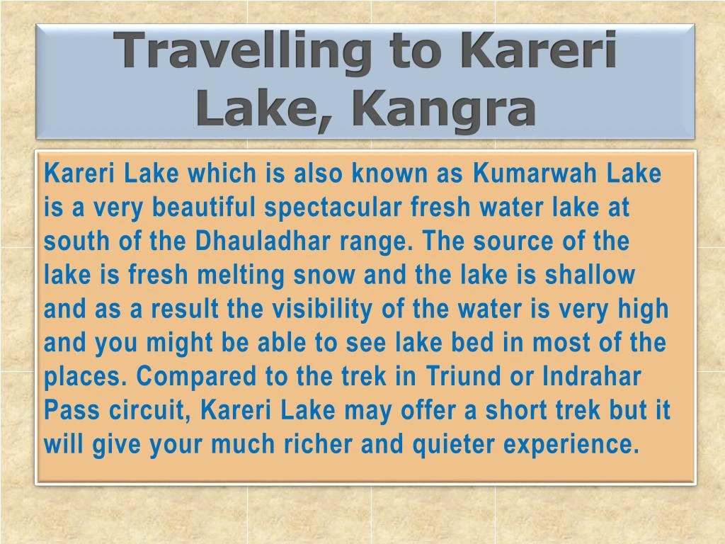 travelling to kareri lake kangra