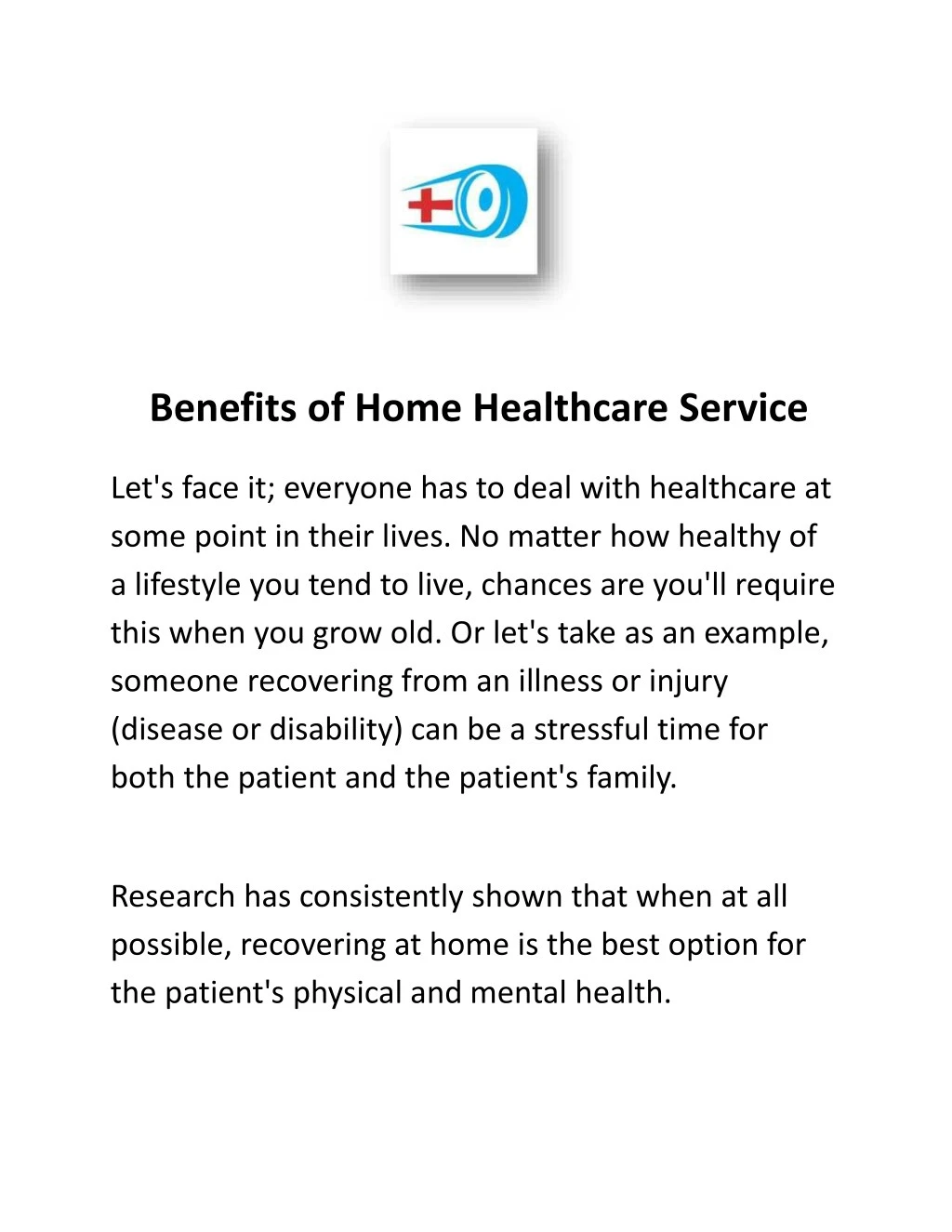 benefits of home healthcare service
