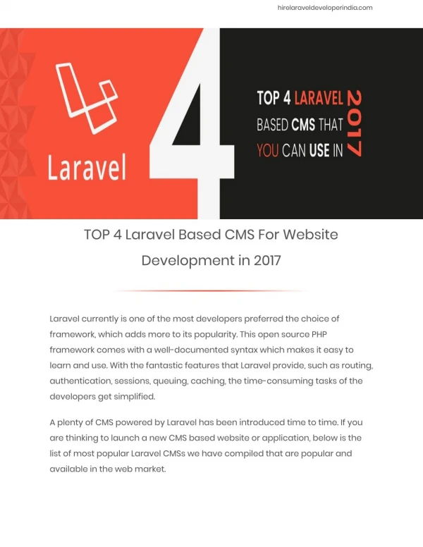 TOP 4 Laravel Based CMS For Website Development in 2017