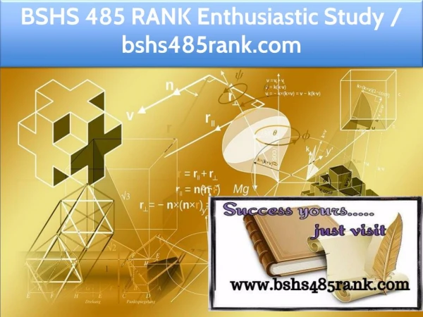 BSHS 485 RANK Enthusiastic Study / bshs485rank.com