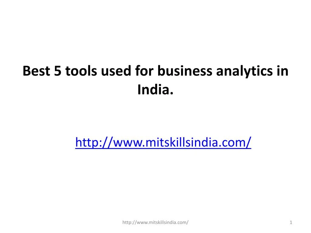best 5 tools used for business analytics in india