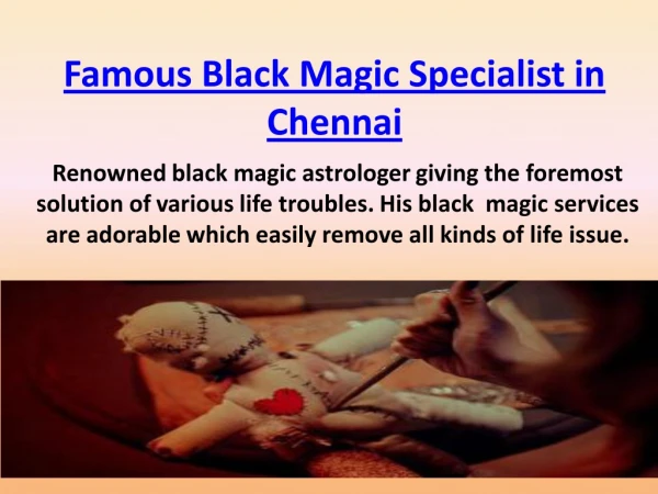 Famous Black Magic Specialist in Chennai
