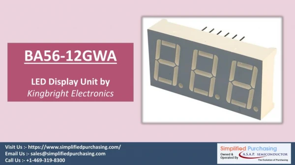 BA56-12GWA from KingBright Electronics - 7 Character Display Unit