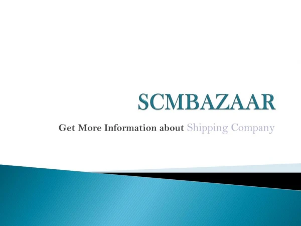 Shipping Companies | SCMBazaar