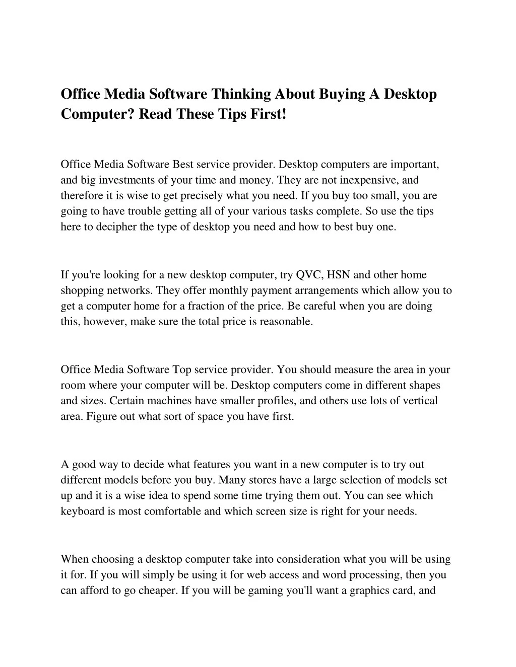 office media software thinking about buying