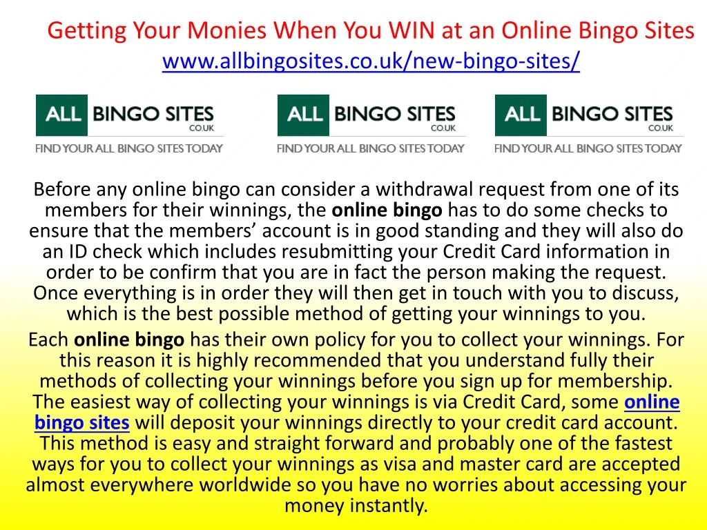 getting your monies when you win at an online bingo sites www allbingosites co uk new bingo sites