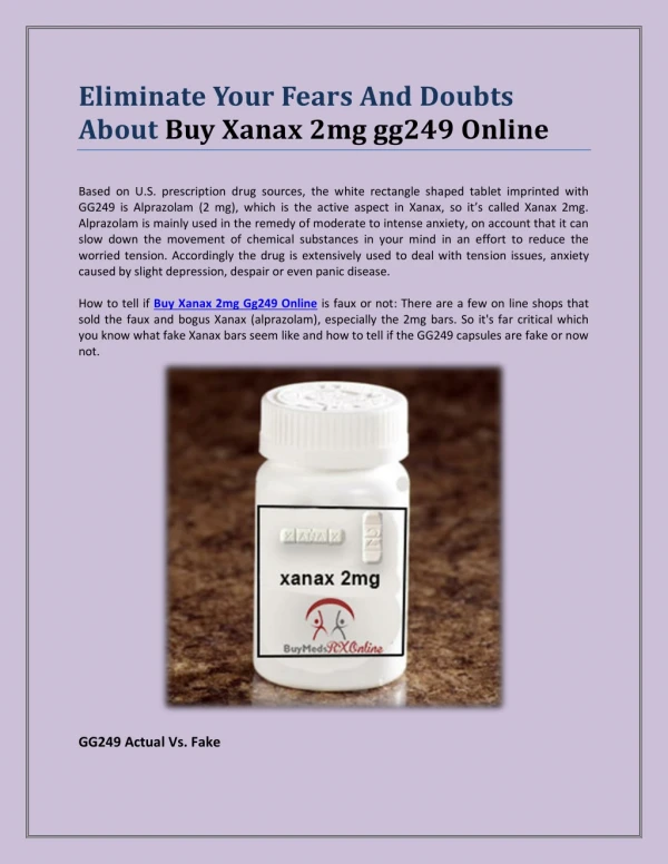 Eliminate Your Fears And Doubts About Buy Xanax 2mg gg249 Online