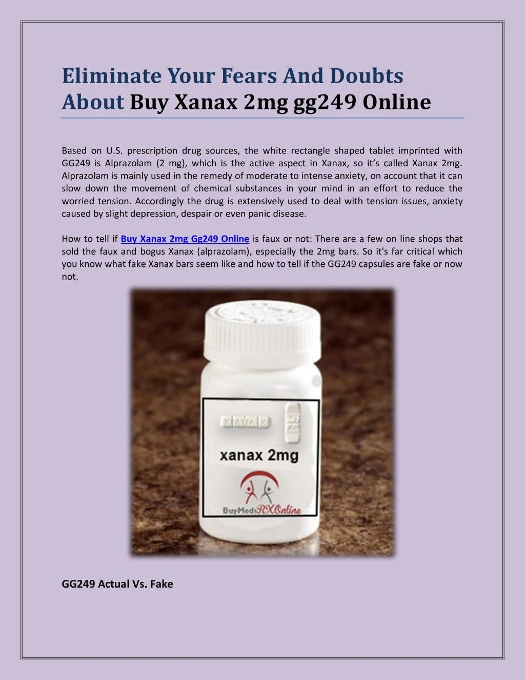 eliminate your fears and doubts about buy xanax