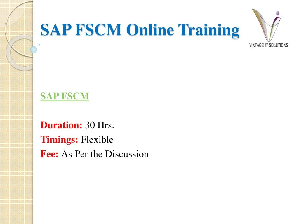 sap fscm online training