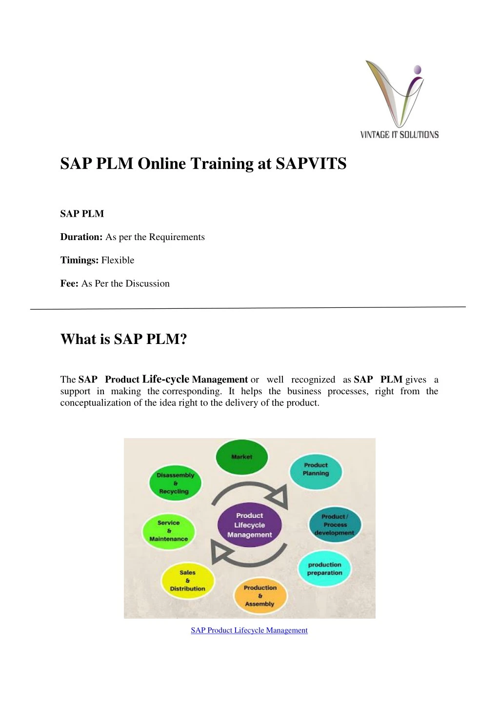 sap plm online training at sapvits