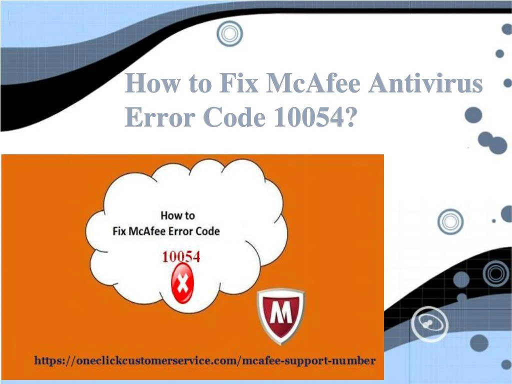 how to fix mcafee antivirus error code 10054