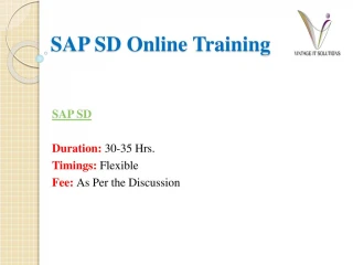 SAP SD Course Content PPT