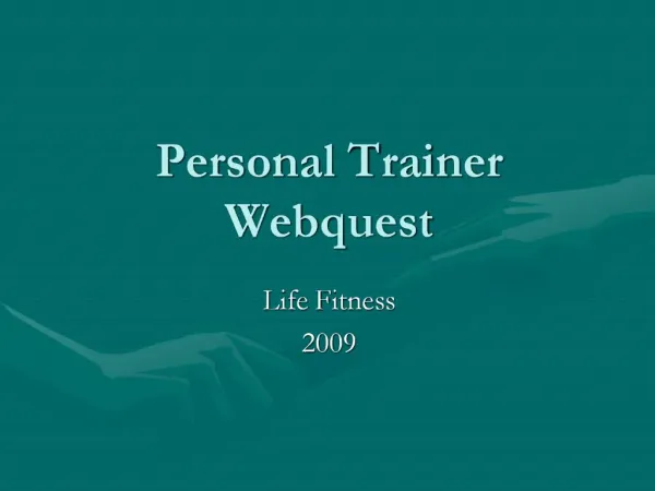 Personal Trainer Webquest