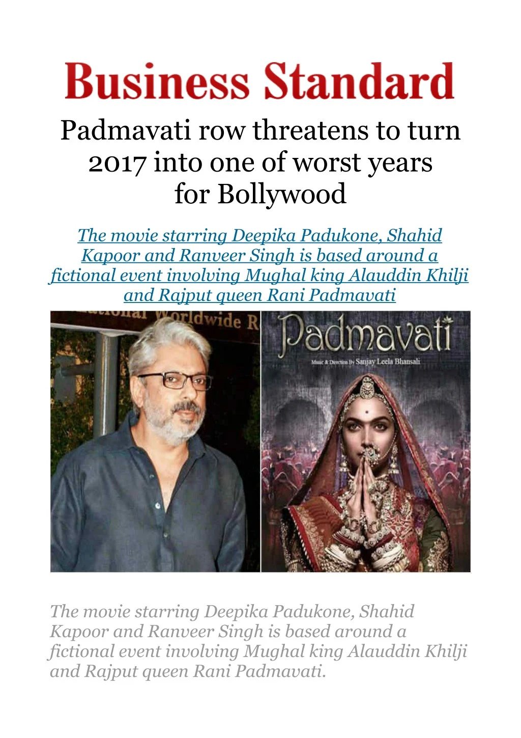 padmavati row threatens to turn 2017 into