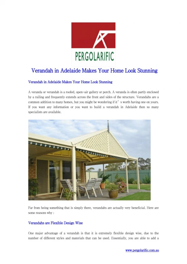 Verandah in Adelaide Makes Your Home Look Stunning