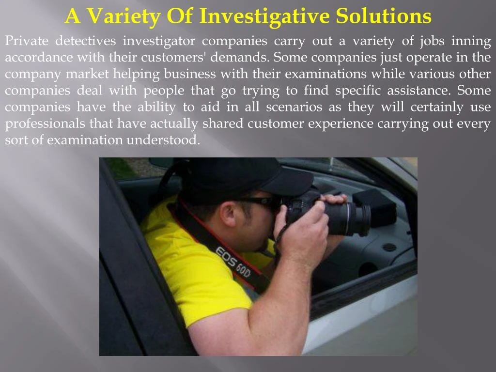 a variety of investigative solutions private