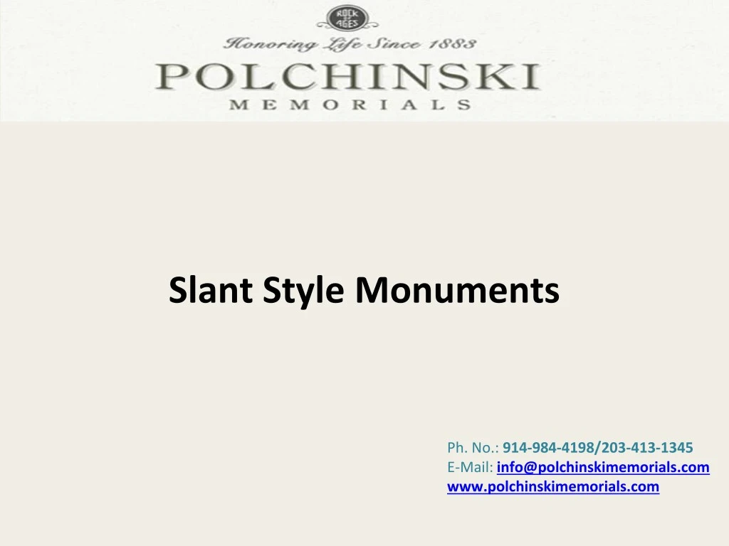 slant style monuments