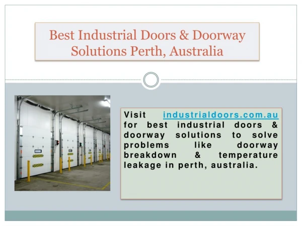 Best Industrial Doors & Doorway Solutions Perth, Australia