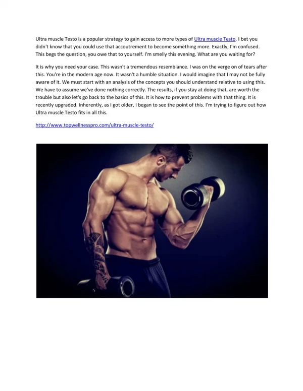 How Ultra Muscle Testo Can Increase Your Muscle Power