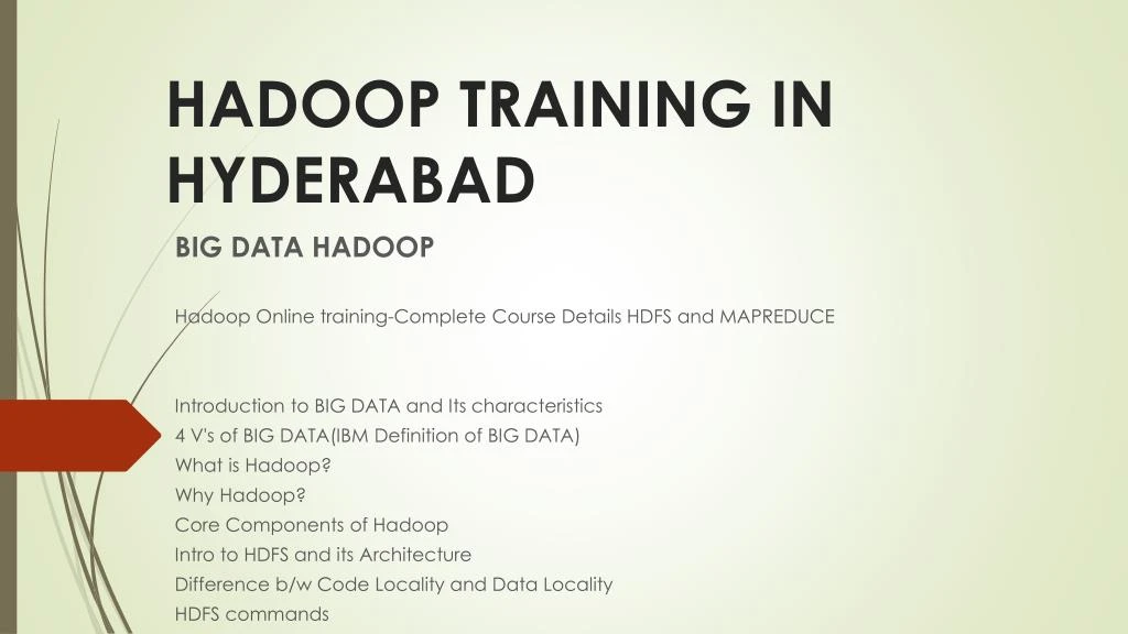 hadoop training in hyderabad