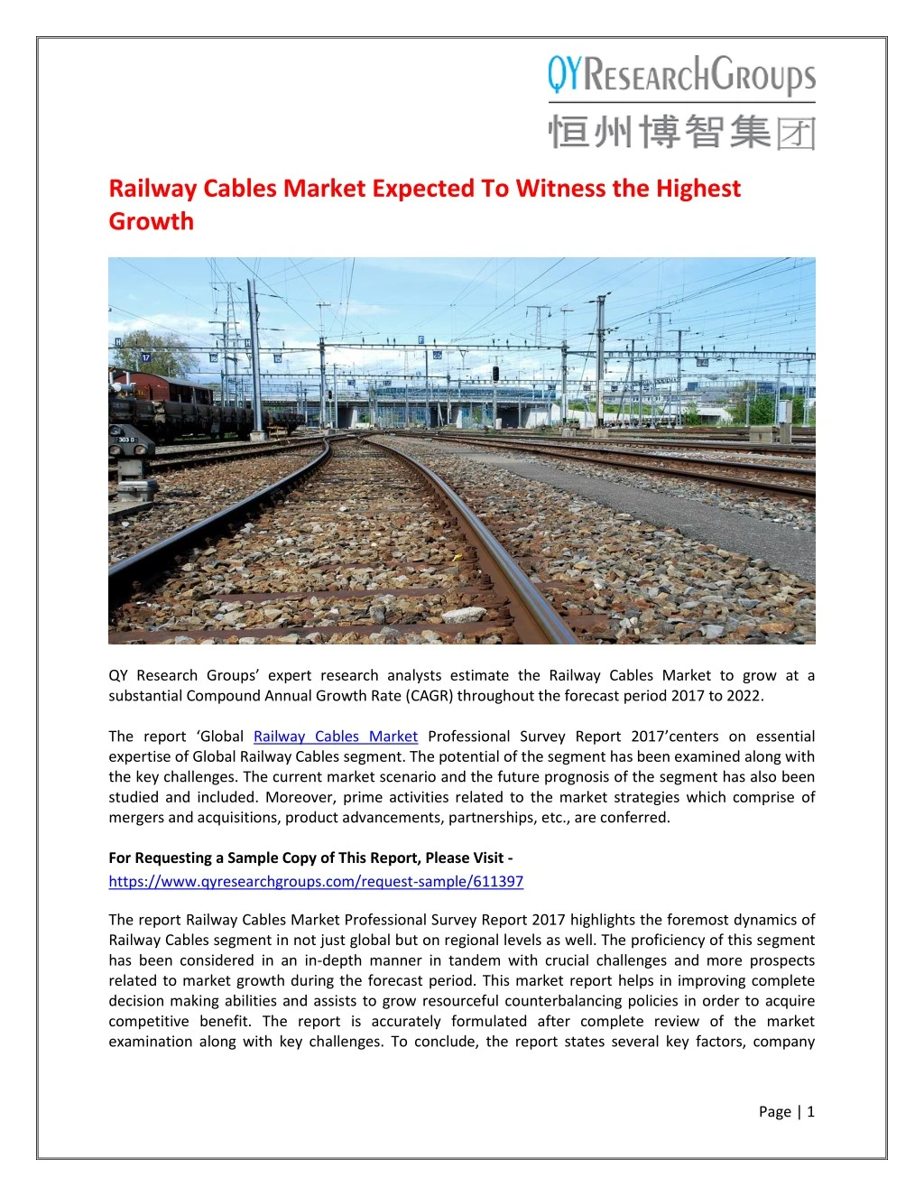 railway cables market expected to witness