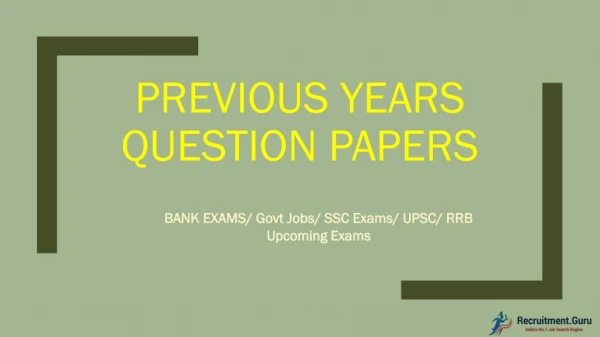 Free Download Govt SSC RRB Previous Year Papers PDF