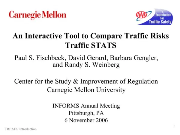 An Interactive Tool to Compare Traffic Risks Traffic STATS